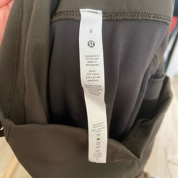 LULULEMON Invigorate army green tights - Picture 3 of 3